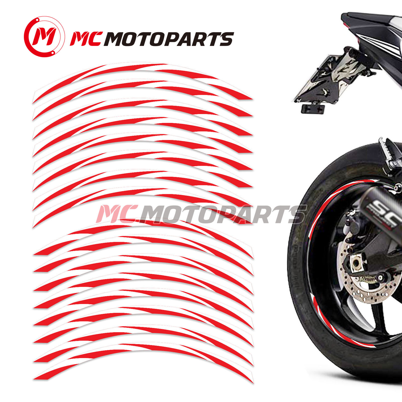17'' STRIPE Wheel Stickers For Suzuki GSXR750 GSXR600 GSXR1000 GSX250R Hayabusa image