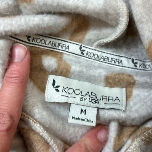 KooalaBurra by Ugg leopard print gray fleece lounge hoodie size medium - Picture 6 of 7