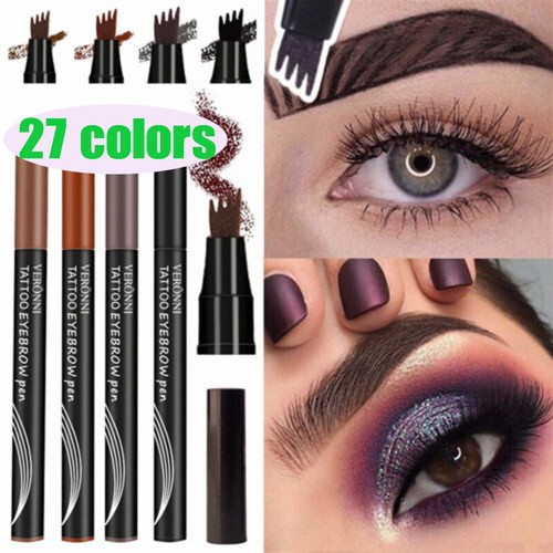 Microblading Tattoo Eyebrow 3D liquid Ink Pen waterproof 4 fork pencil brow UK