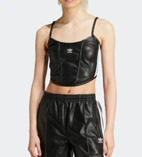 [On Sale] adidas Firebird Pleather Corset Women Lifestyle Top AsiaFit NWT IY7317