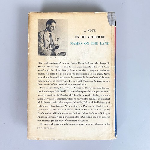 Names On The Land George R Stewart 1st Edition 1945 1st Print HC / DJ - Imagen 18 de 19