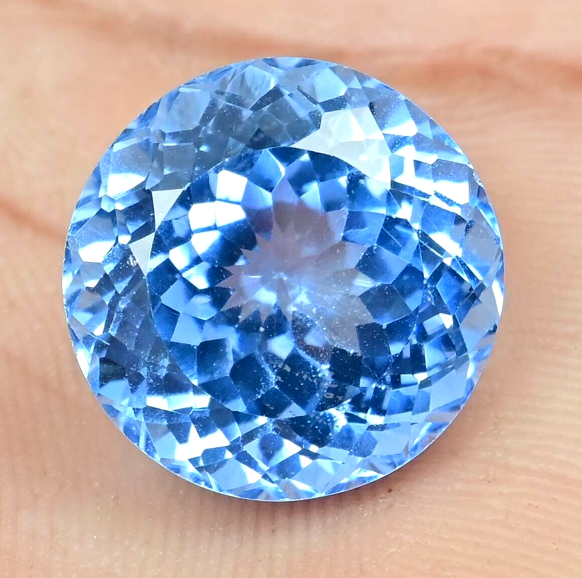 Natural Santa Maria Aquamarine 19.80 Ct Round Certified Flawless Loose Gemstone