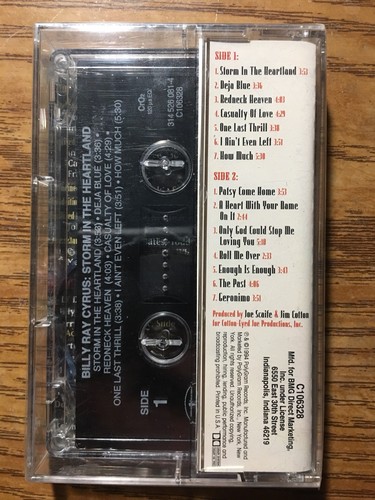 Billy Ray Cyrus Storm In The Heartland Cassette Tape 1994 New Sealed Country - Picture 2 of 2