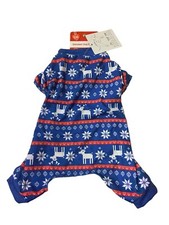 Christmas Holiday Dog Blue Pajama-Size-S New