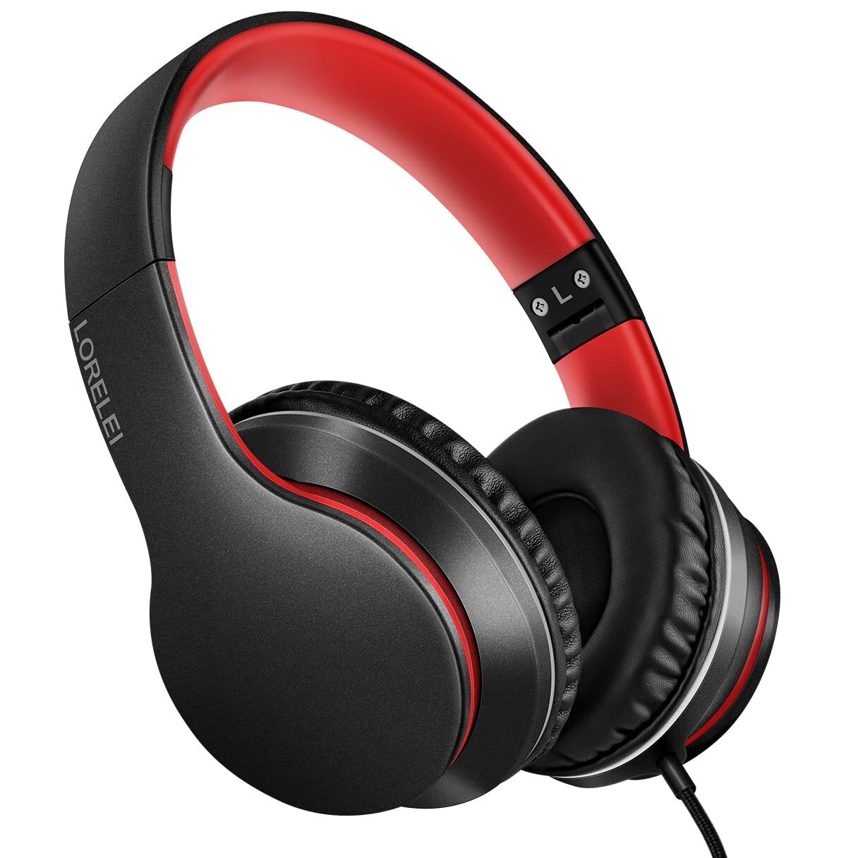 LORELEI X6 Foldable Lightweight Over-Ear Headphones with Mic for On-the-Go Use