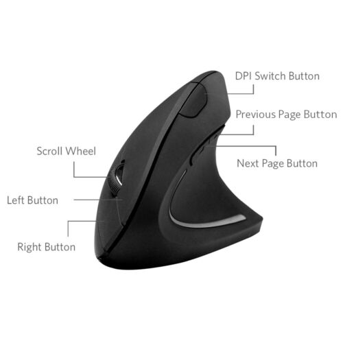 Anker 2.4G Wireless Vertical Ergonomic Optical Mouse 5 Buttons 800/1200/1600 DPI - Picture 8 of 8