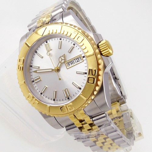 Japan NH36 Movement Sapphire Men's Automatic Watch Day/Date Oyster/Jubilee Band - Picture 18 of 33