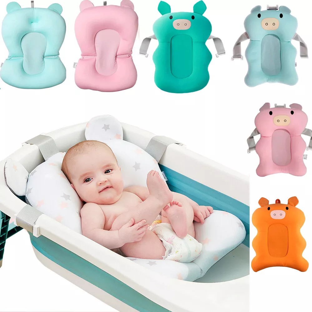 Baby Shower Bath Tub Pad Non-Slip Bathtub Seat Support Mat Newborn Safety  Security Bath Support Cushion Foldable Soft Pillow