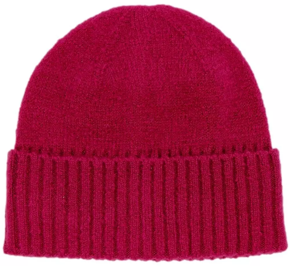 Beanie Hat Ladies Burgundy Knitted Cosy Warm Claret Winter Hat