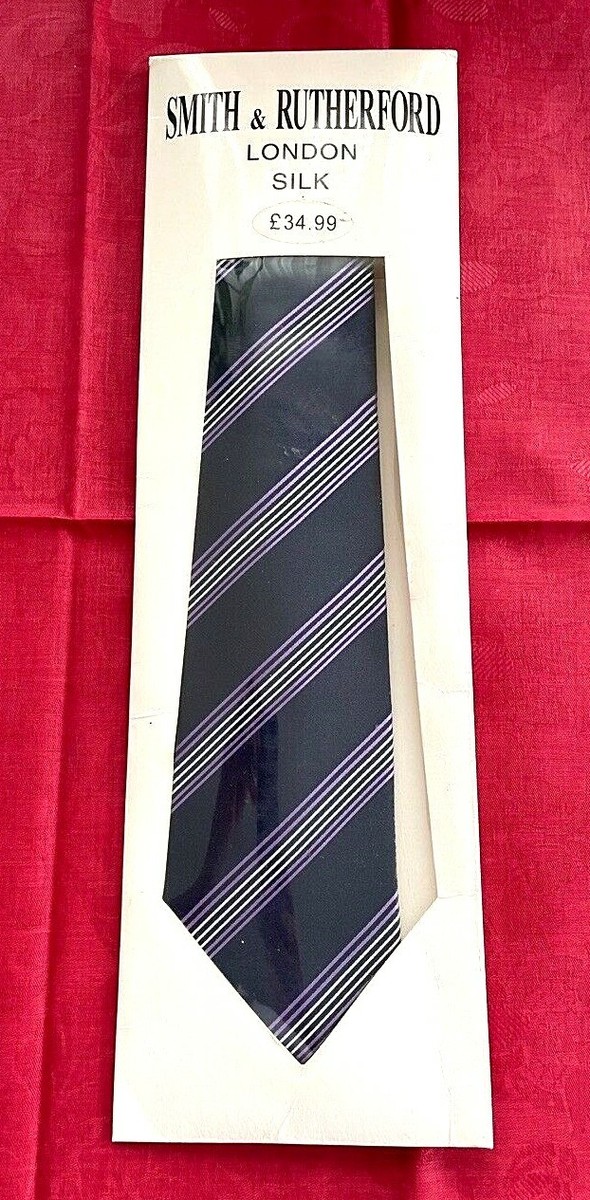 Vintage Smith & Rutherford, London, 100% Silk Tie Classic Stripe 