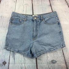 Forever 21 Womens sz 30 Roll Hem Blue Jean Shorts 2" Inseam