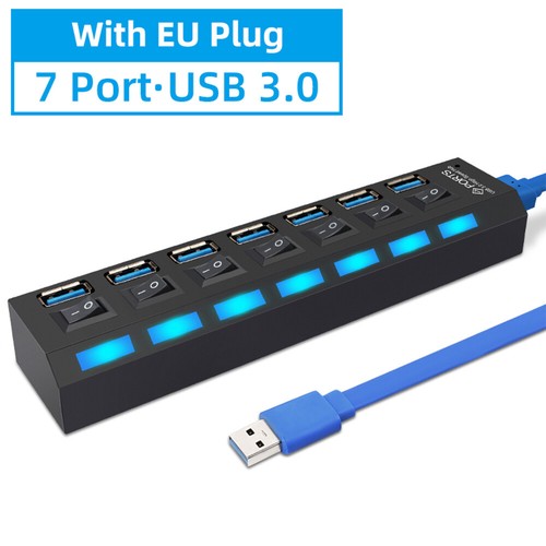USB 3.0 Hub Verteiler Adapter für Notebook Tablet Phone Laptop Daten Laden PC - Bild 14 von 15