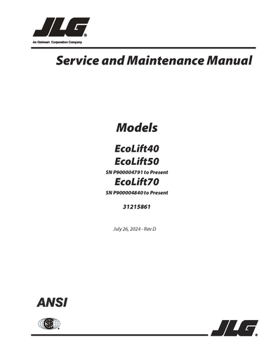 JLG Vertical Mast Lifts OWNERS PARTS SERVICE Manuals Maintenance Schematics IPLs - Picture 162 of 172