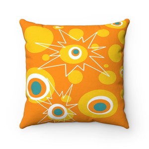 mid century modern outdoor atomic waterproof pillow retro orange
