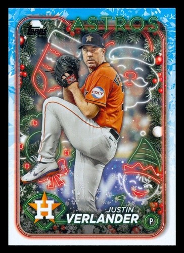 2024 TOPPS HOLIDAY JUSTIN VERLANDER ERROR WRONG BACK SHANE McCLANAHAN - Picture 2 of 2