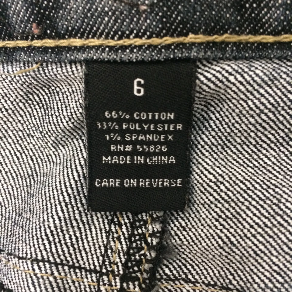 Pantalones de mezclilla Willi Smith Capri lavado oscuro tiro medio para mujer talla 6 hebillas en dobladillos Foto 3 de 4