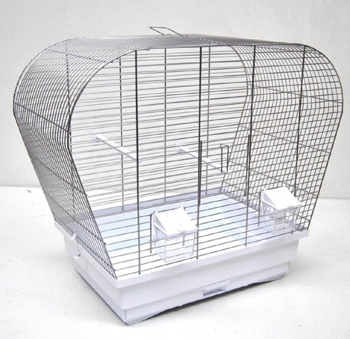 Vogelheim Bird Cage for Parrots Chrome White 60 cm