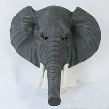 Asian Elephant Mask Full Head Unisex Gray Latex Cosplay Animal Halloween Masks