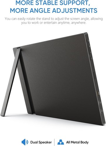 Ultra Slim Portable Monitor Kickstand 14" FHD 1080P Dual Speaker for Laptop - Picture 4 of 8