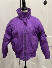 Vintage Rainbow West Purple Puffer Jacket