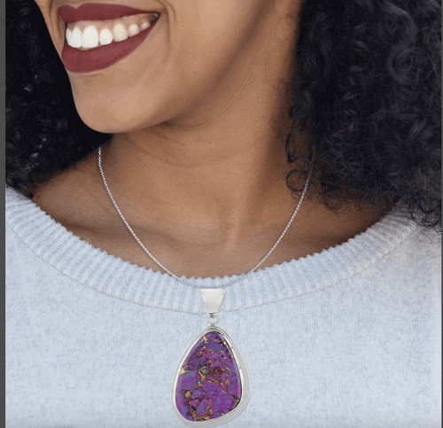 Purple Turquoise Sterling Silver Pendant Brand New In Box - Picture 2 of 9