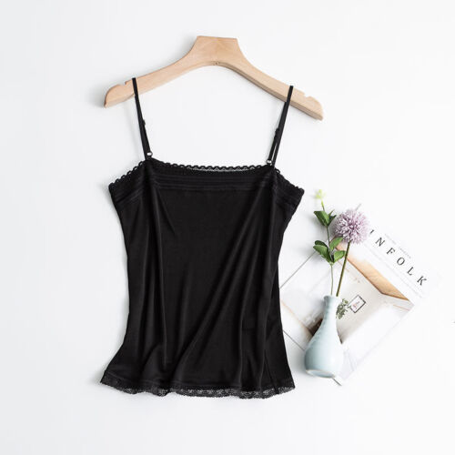 Damen Seide Camisole Bluse Maulbeerseide Tank Tops Trägertop Spaghetti KT3S125 - Bild 19 von 21