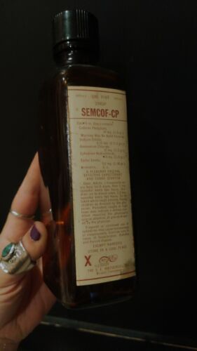 Antique 1950s Codeine Medicinal Glass Bottle Medicine Bottle Curio Apothecary - Picture 4 of 6