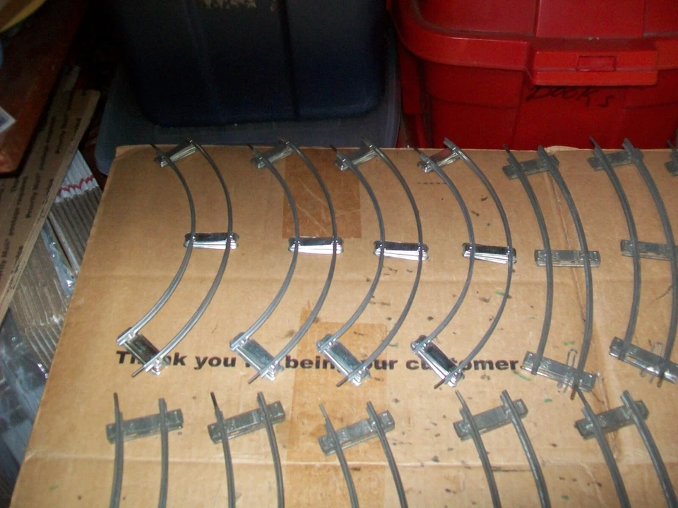 17 PCS Of Vintage Marklin Curved 2 Rail Toy Train Track Made In Germany - Image 2 of 4