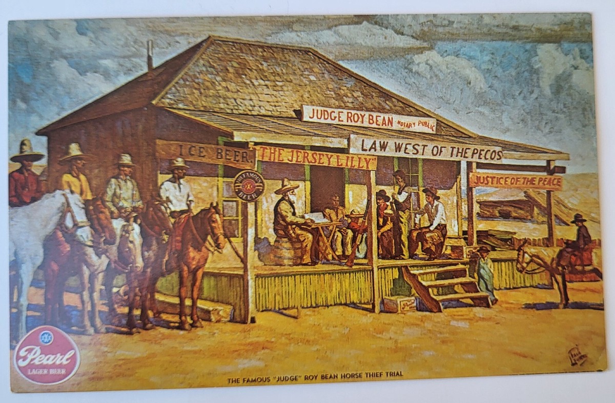 PEARL LAGER BEER ICONIC 1963 ADVERTISING PC JUDGE ROY BEAN JP THE