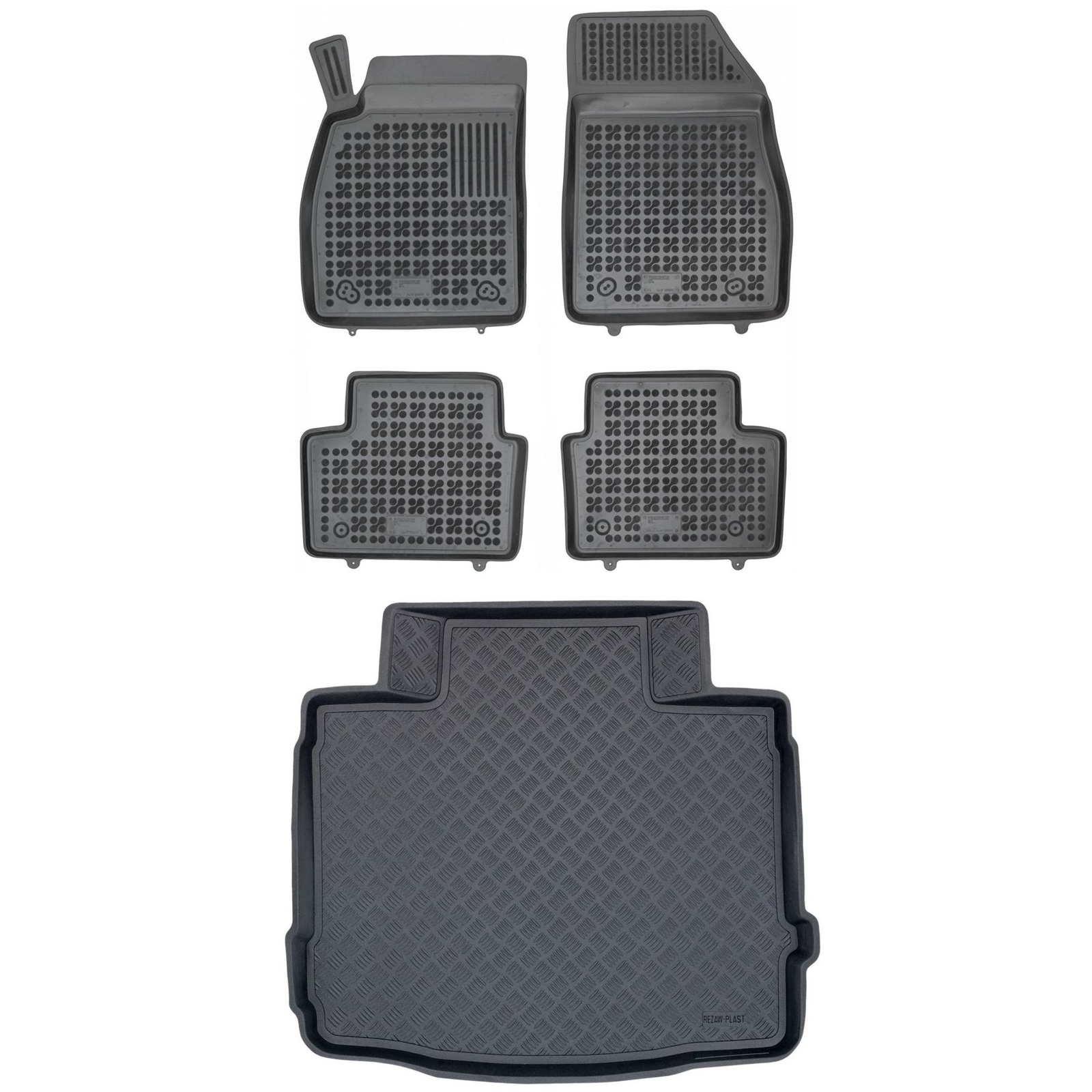 Tapis de coffre en PE et tapis de sol noirs pour Opel Insignia