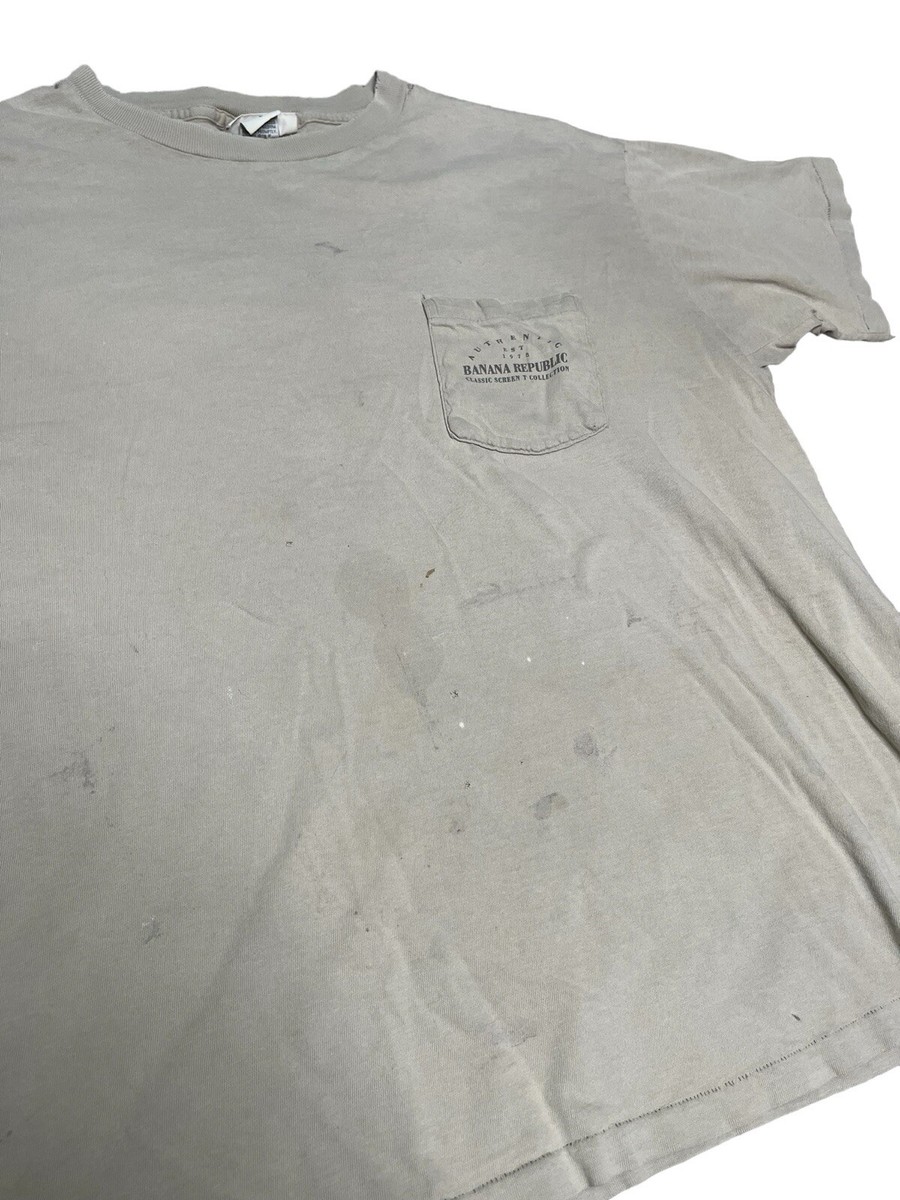 90s BANANA REPUBLIC スウェット POST JUNK / 90's BANANA REPUBLIC ロゴプリント クルーネック