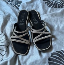 Womens rhinstone flat sandals