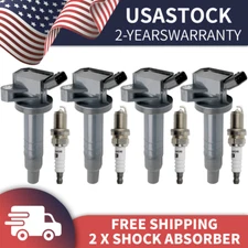 4 Ignition Coil & 4 Spark Plug for 1.8L Toyota Corolla Celica Chevy Matrix UF247