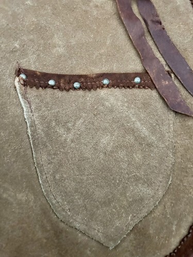 Kid's Brown Genuine Leather & Suede Vest Youth Cowboy Western - Picture 5 of 12