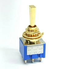 1 Gold ON-ON-ON 3-way DPDT Mini Toggle Switch for Guitar/Bass EP-0080-002
