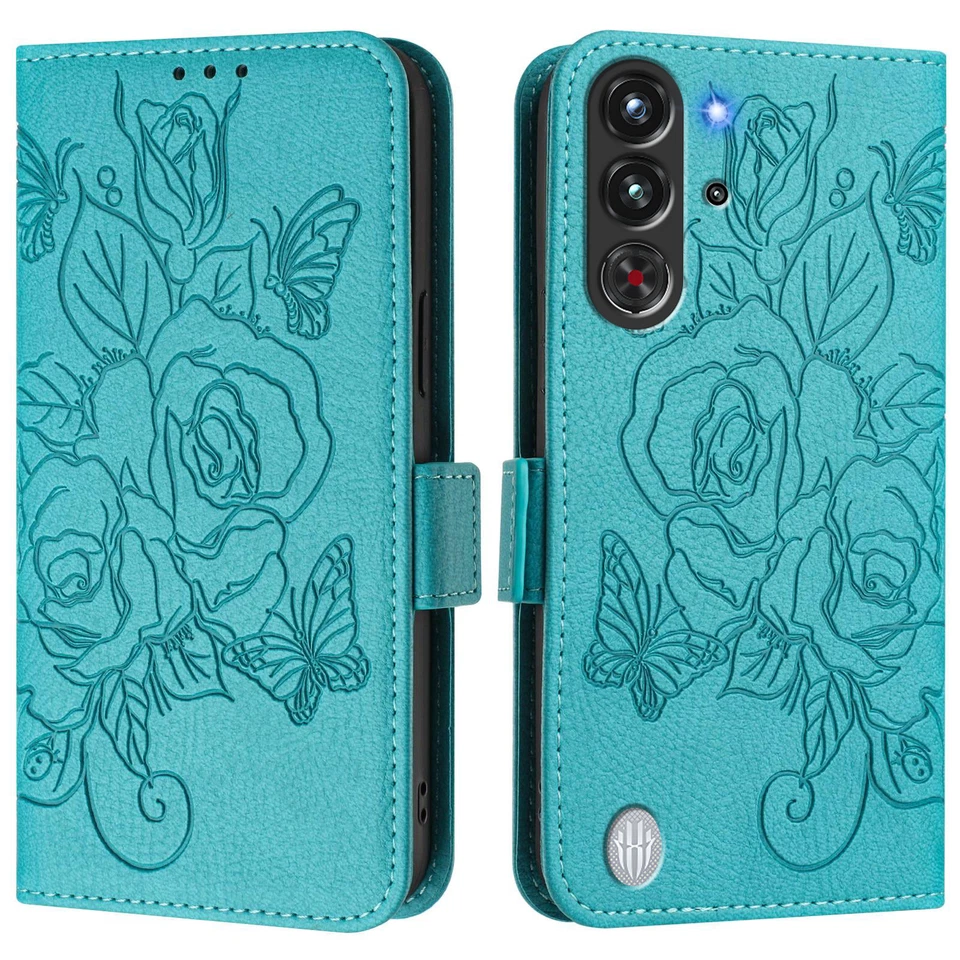 For ZTE nubia Red Magic 10 Pro+, Fashion Flowers Leather Wallet Stand Case Cover - Image 2 of 4