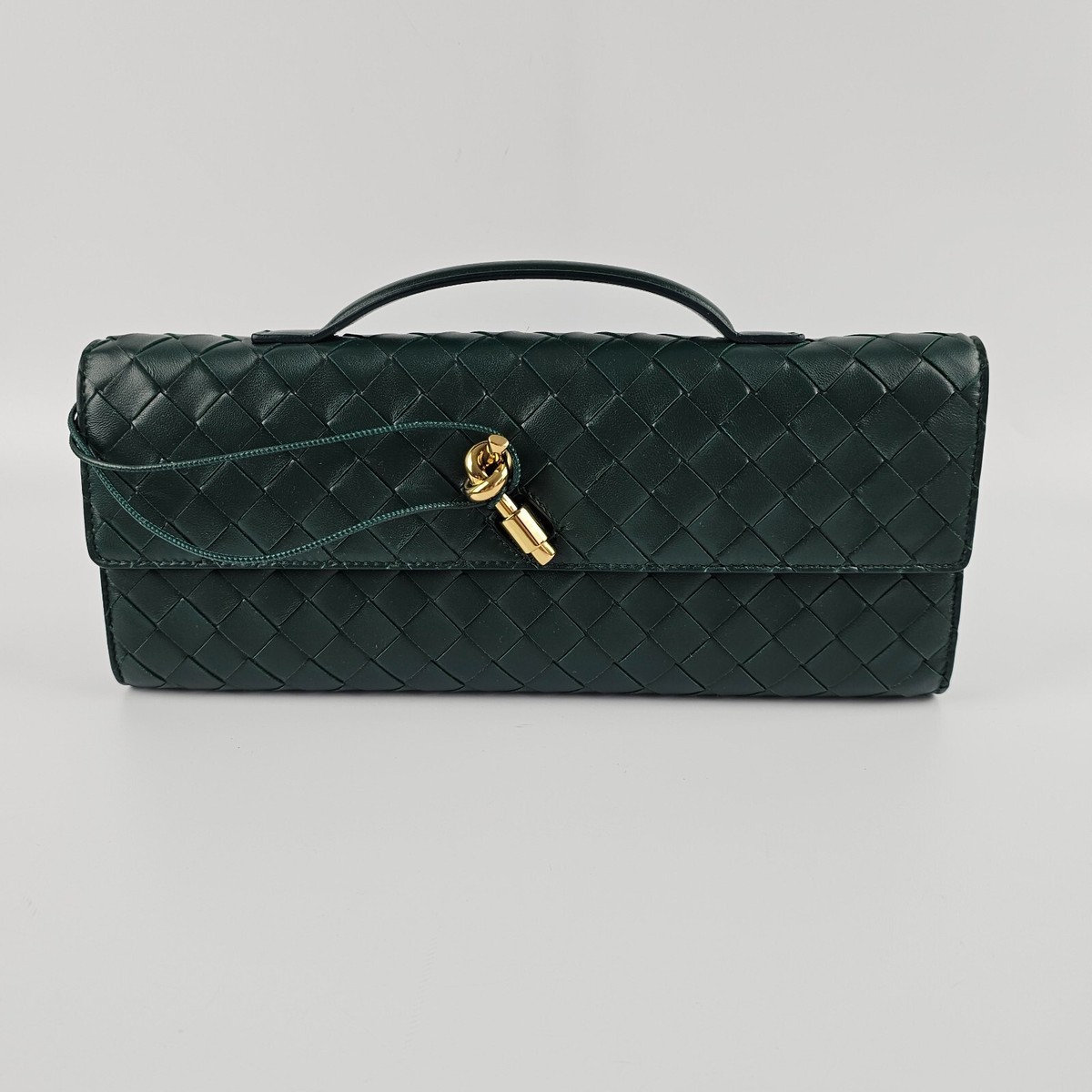 BOTTEGA VENETA Andiamo $3500 Emerald Green Leather Top Handle