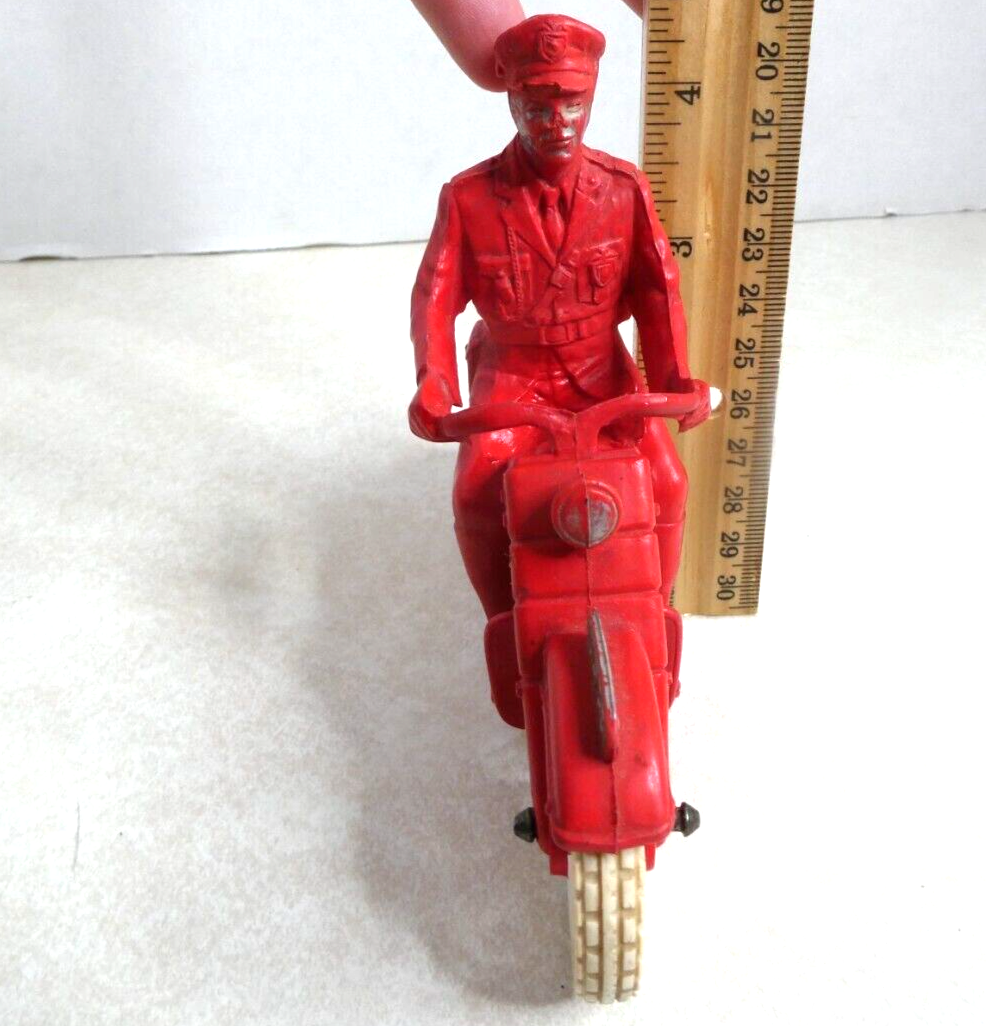 Vintage 1950's 60's Auburn Rubber Police Harley Davidson Red Vintage 1950's 60's Auburn Rubber Police Harley Davidson Red