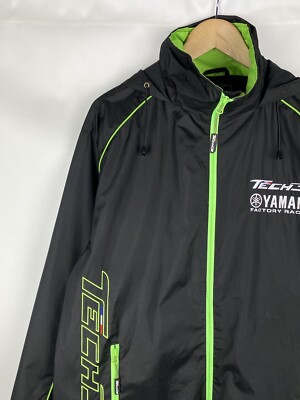 値下げ新品未使用YAMAHA FACTORY RACINGVR-DRYジャケット Yamaha Factory Racing men's hooded windbreaker jacket size L