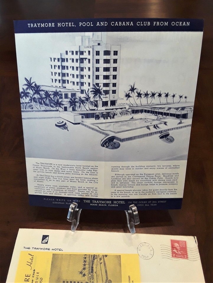 Lot of 3 TRAYMORE HOTEL Brochure Miami Beach, Florida 1950. eBay