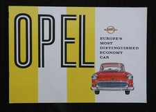 1958 " Opel,EUROPAS Meisten Bedeutender Wirtschaft Auto " Katalog Rekord