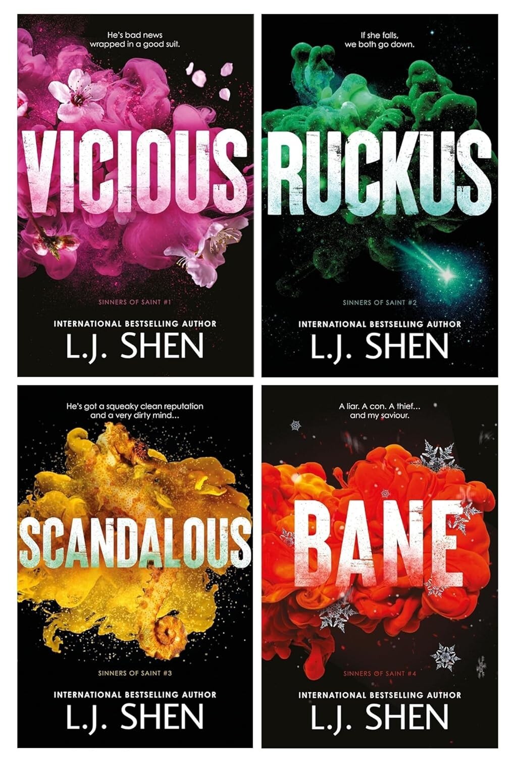 Sinners of Saint Series 4 Books Collection Set by L.J. Shen Vicious, Ruckus