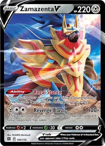 Zamazenta V 105/172 Swsh09: Brilliant Stars