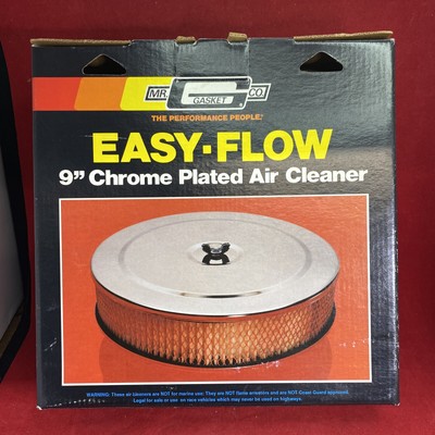 MR GASKET 1487 EASY FLOW 9'' CHROME AIR CLEANER NEW