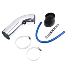 Sliver Car Cold Air Intake System Flow Turbo Induction Pipe Tube Aluminum Kit