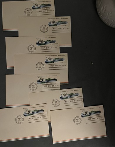 1967 The Virgin Islands First Day Of Issue Air Mail Post Card Lot Of 8