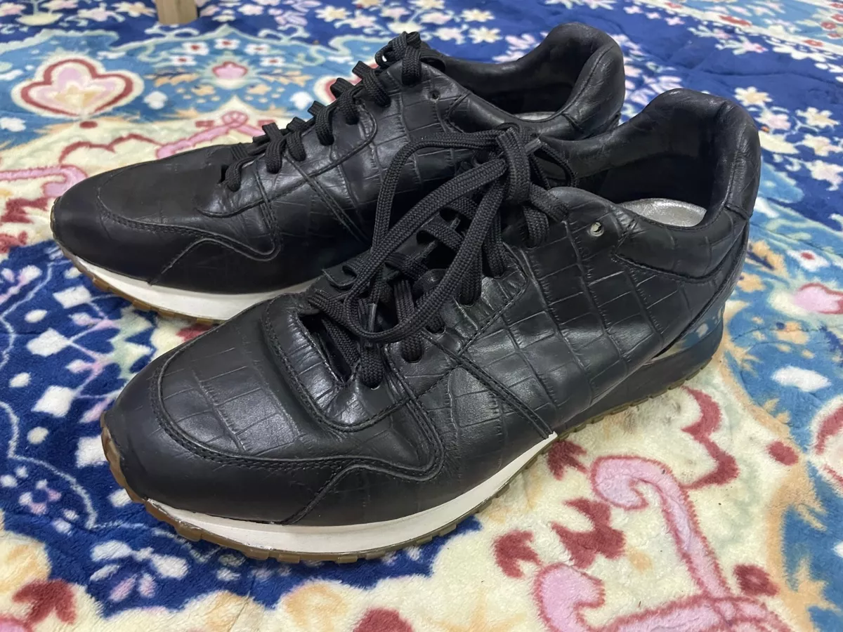 LOUIS VUITTON Black Croc Leather Men Sneaker