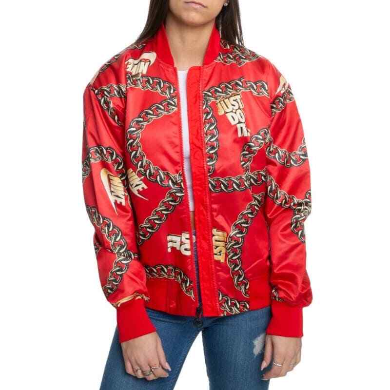 nike sportswear icon clash chain print synthetic fill jacket