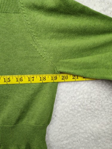 Kim Rogers Women Sweater Large Petite Green Cotton B Knit 3/4 Sleeve Button Up - Picture 9 of 16