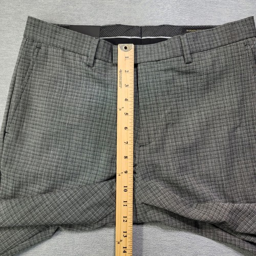 Banana Republic Herrenhose 33 x 32 grau kariert schmale Passform Stretch faltenfest neu mit Etikett - Bild 8 von 11